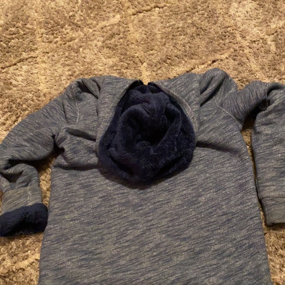 Boys blue/grey fleece lined zip up sweater - Picture 5 of 5